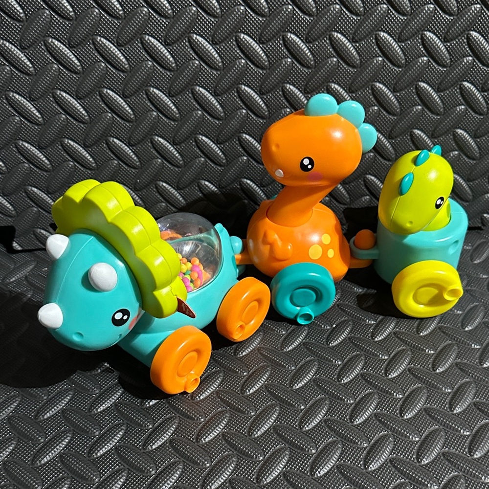 Colorful Dinosaur Pull Toy Set